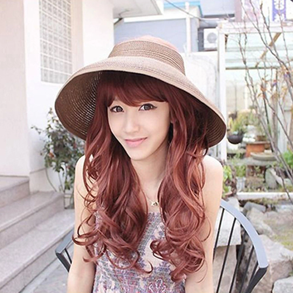 Sun Hat Foldable Wide Brim Breathable Elegant Girls Summer Bucket Sun Hat for Outdoors
