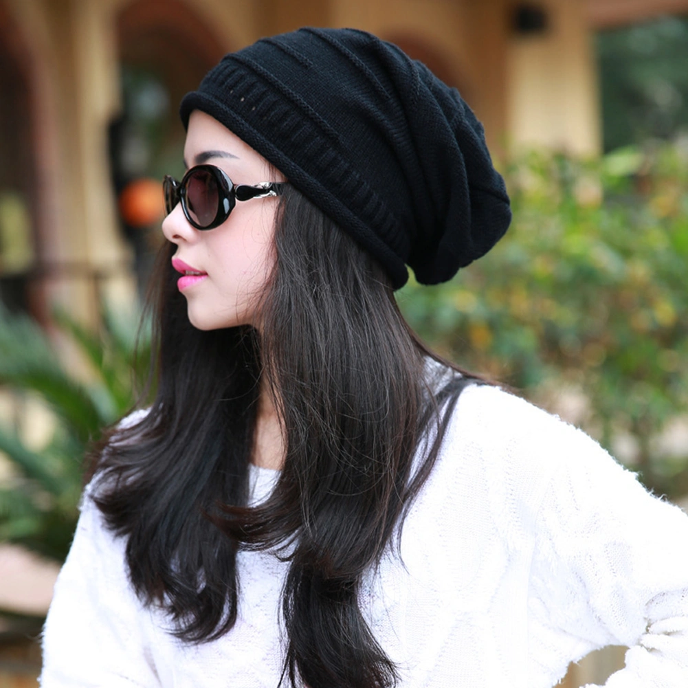 Women Men Winter Warm Baggy Beanie Knit Crochet Ski Cap Oversized Slouch Hat