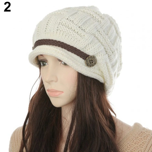 Women's Fashion Braided Autumn Winter Warm Baggy Beanie Knit Crochet Ski Hat Cap