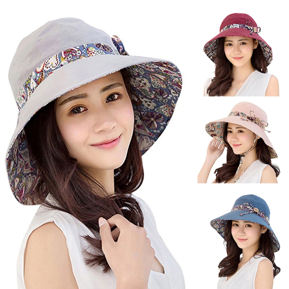 Hat Foldable Breathable Cotton Reversible Foldable Cap for Summer