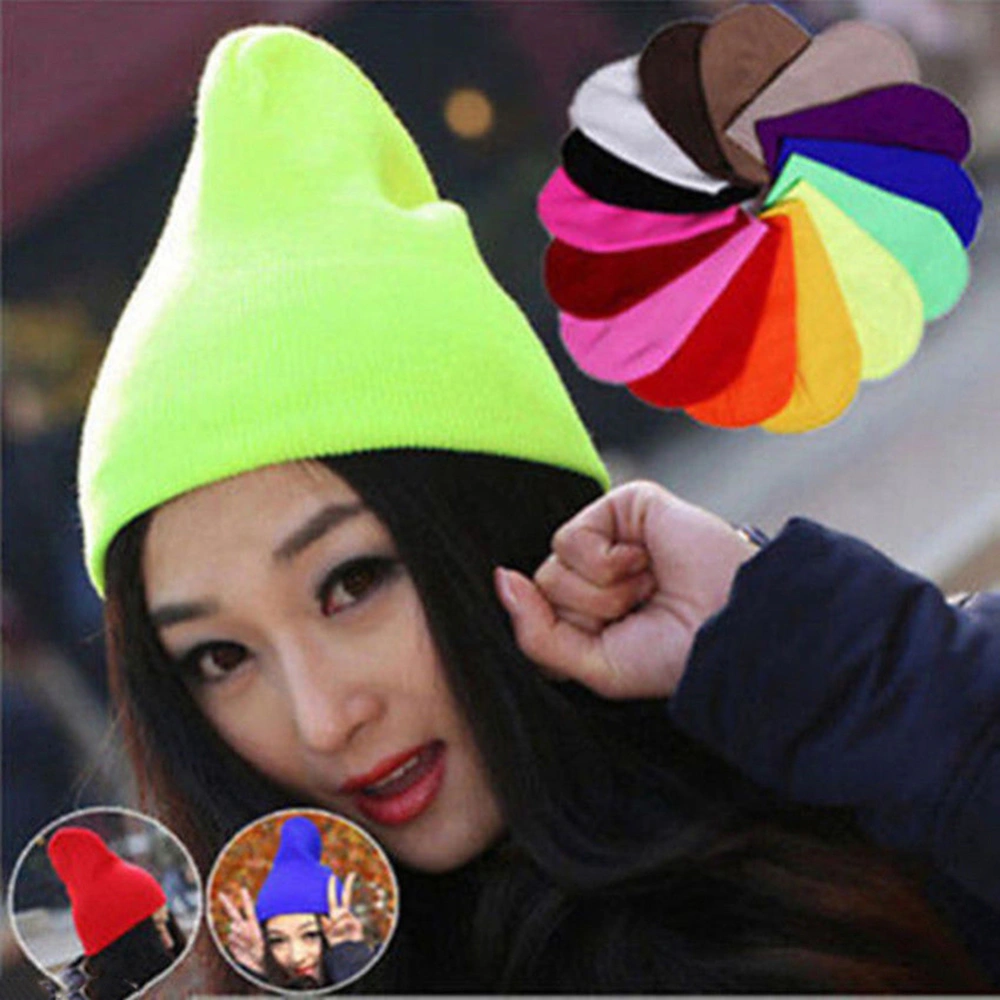 Men's Women's Beanie Knit Ski Cap Hip-Hop Winter Warm Unisex Solid Color Hat