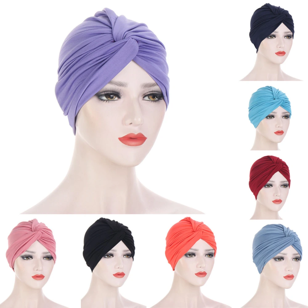 Women Headscarf All-match Four Seasons Protective Comfortable Hair Loss Cover Warp Knitting Head Wrap for Taking Shower