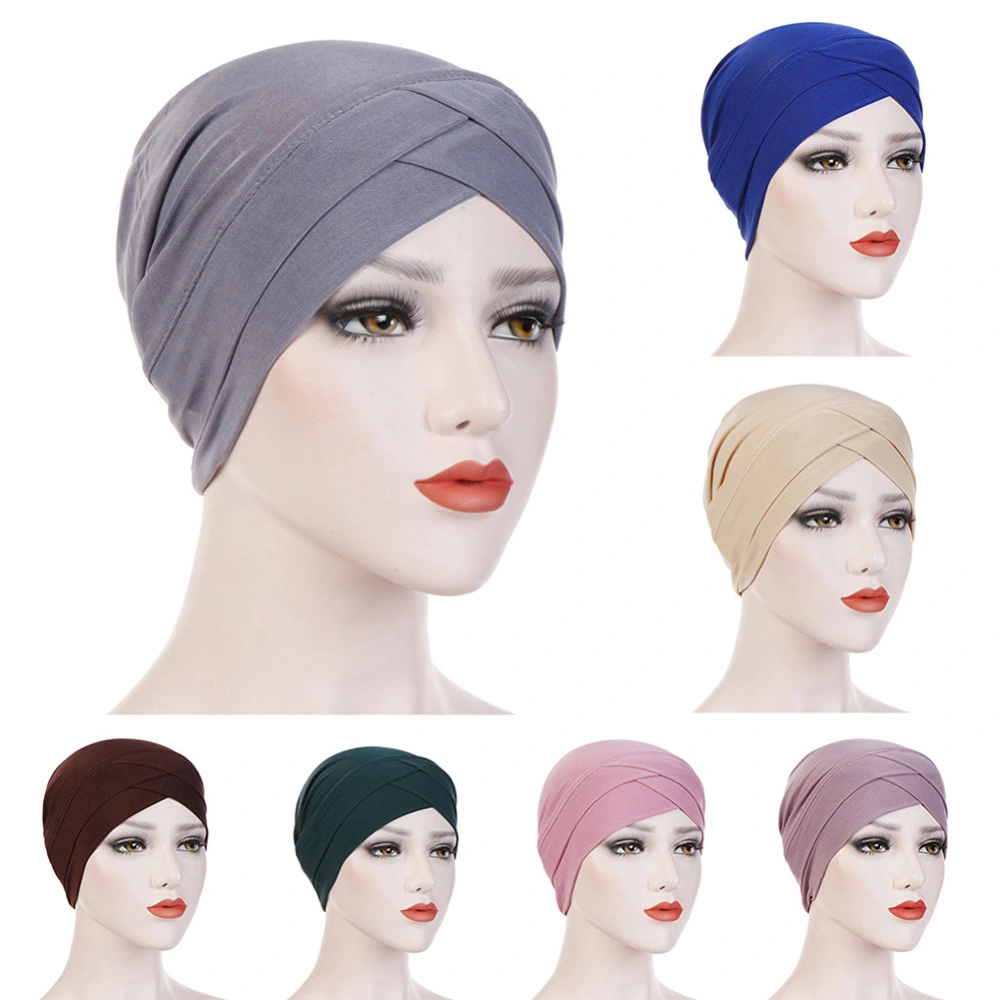 Women Elastic Hat Cap Breathable Bandana Cross Headwrap Headband Headscarf