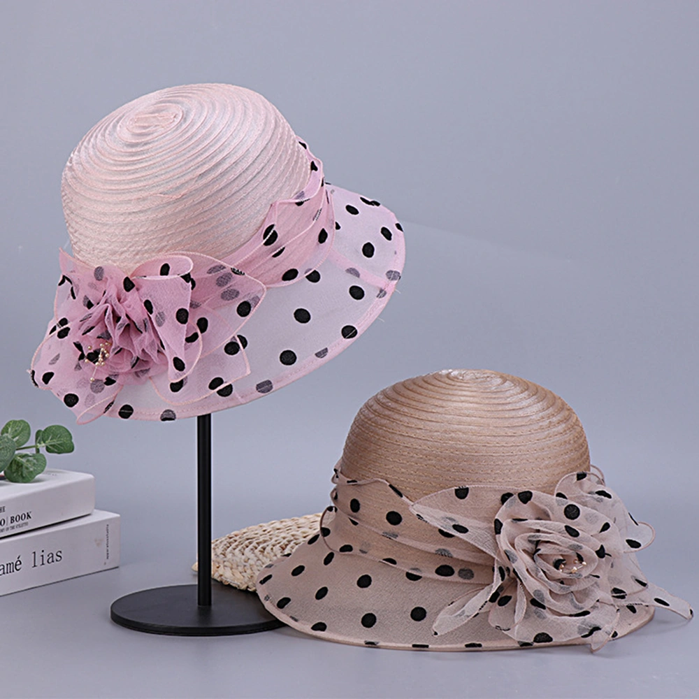 Breathable Fisherman Hat Sunscreen Anti-UV Floral Dot Print Sun Hat Female Headwear 