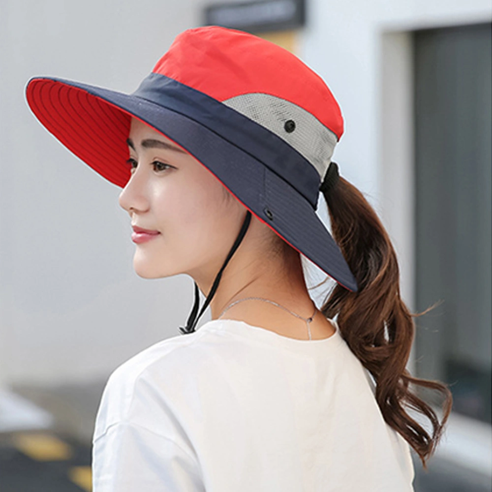 Women Summer UV Protection Wide Brim Sun Cap Outdoor Beach Climbing Boonie Hat