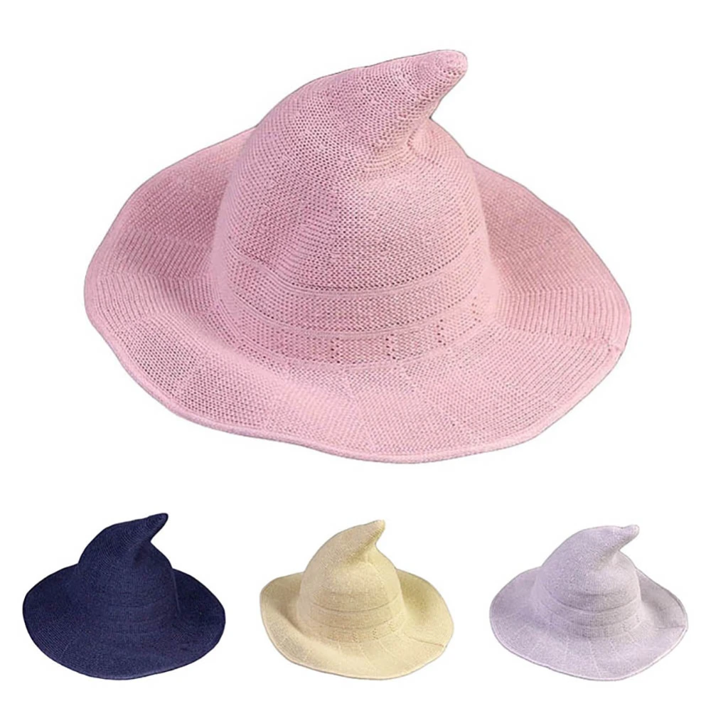 Fashion Women Knitting Foldable Fisherman Hat Witch Pointed Basin Bucket Cap