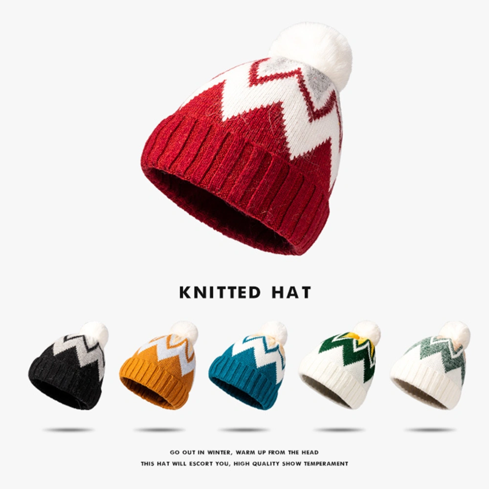 Cold Cap Thickened High Elasticity Nice-looking Delicate Texture Knitted Beanie Hat for Winter