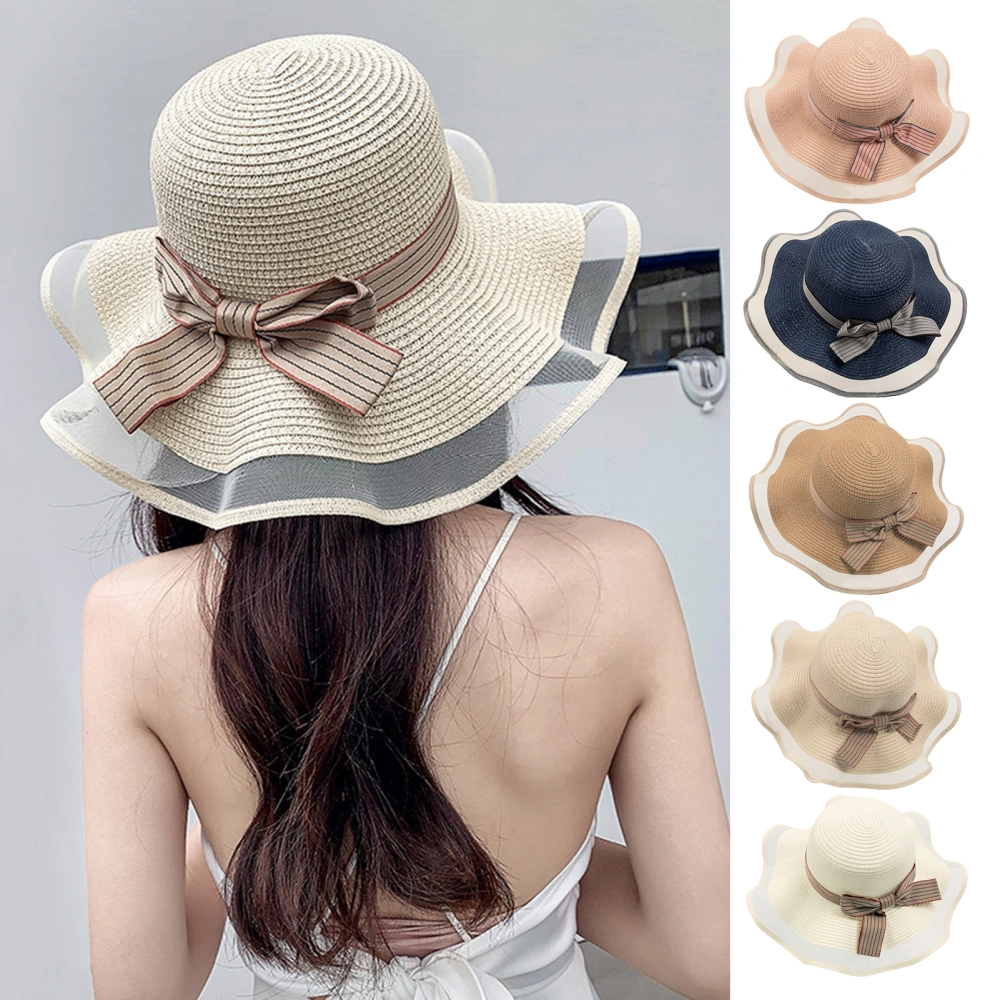 Women Sun Hat Wide Brim Sunscreen Washable Friendly to Skin Beach Hat for Summer