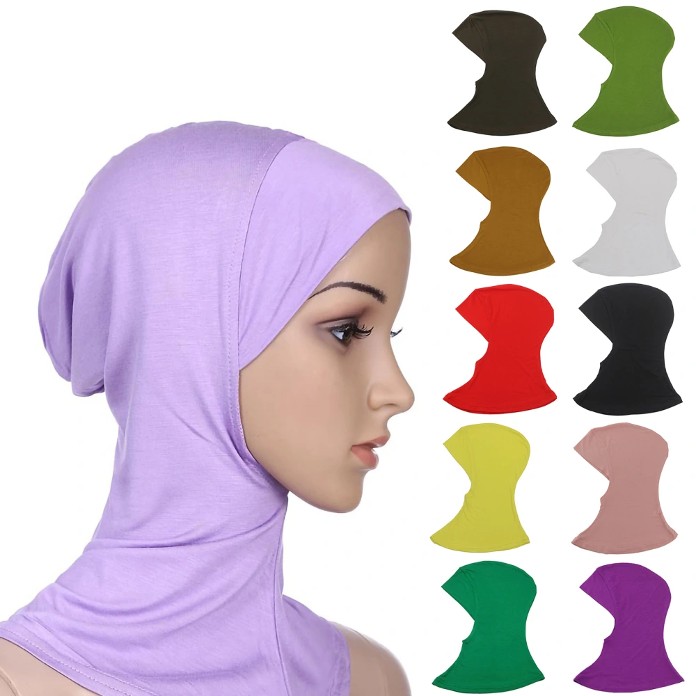 Turban Hat Solid Color Adjustable Ladies Windproof Smooth Under Scarf for Daily Wear