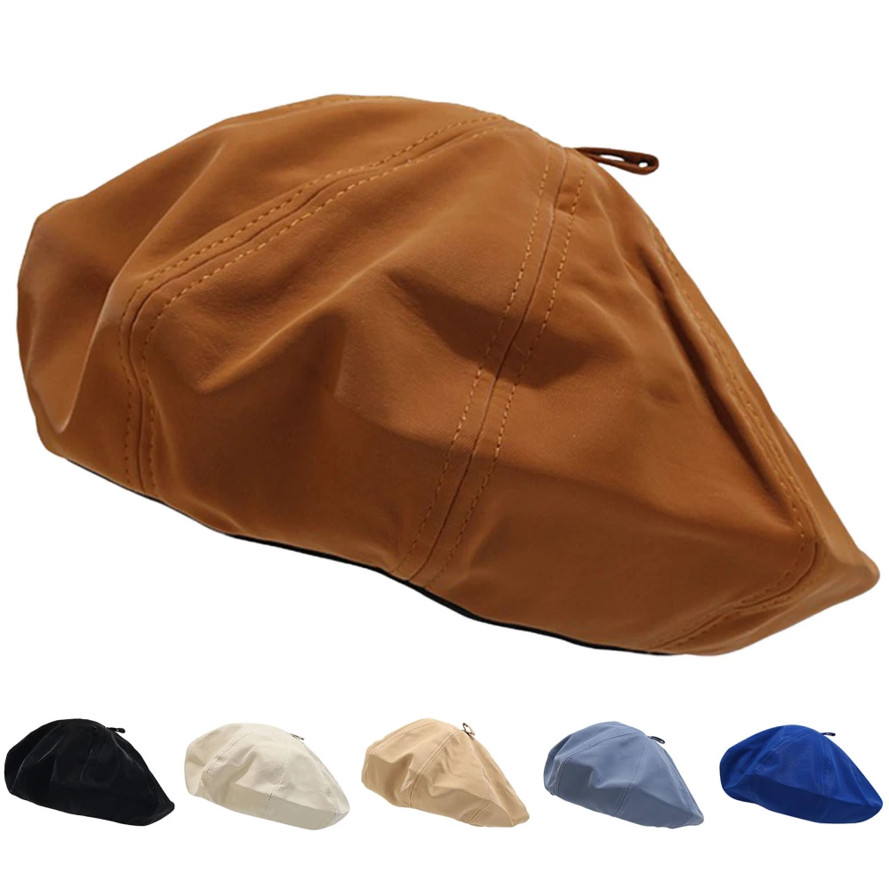 Women Beanie Retro No Brim Solid Color Stylish Fine Workmanship Everyday Wear Polyester Women Berets Winter Hats for Outdoor