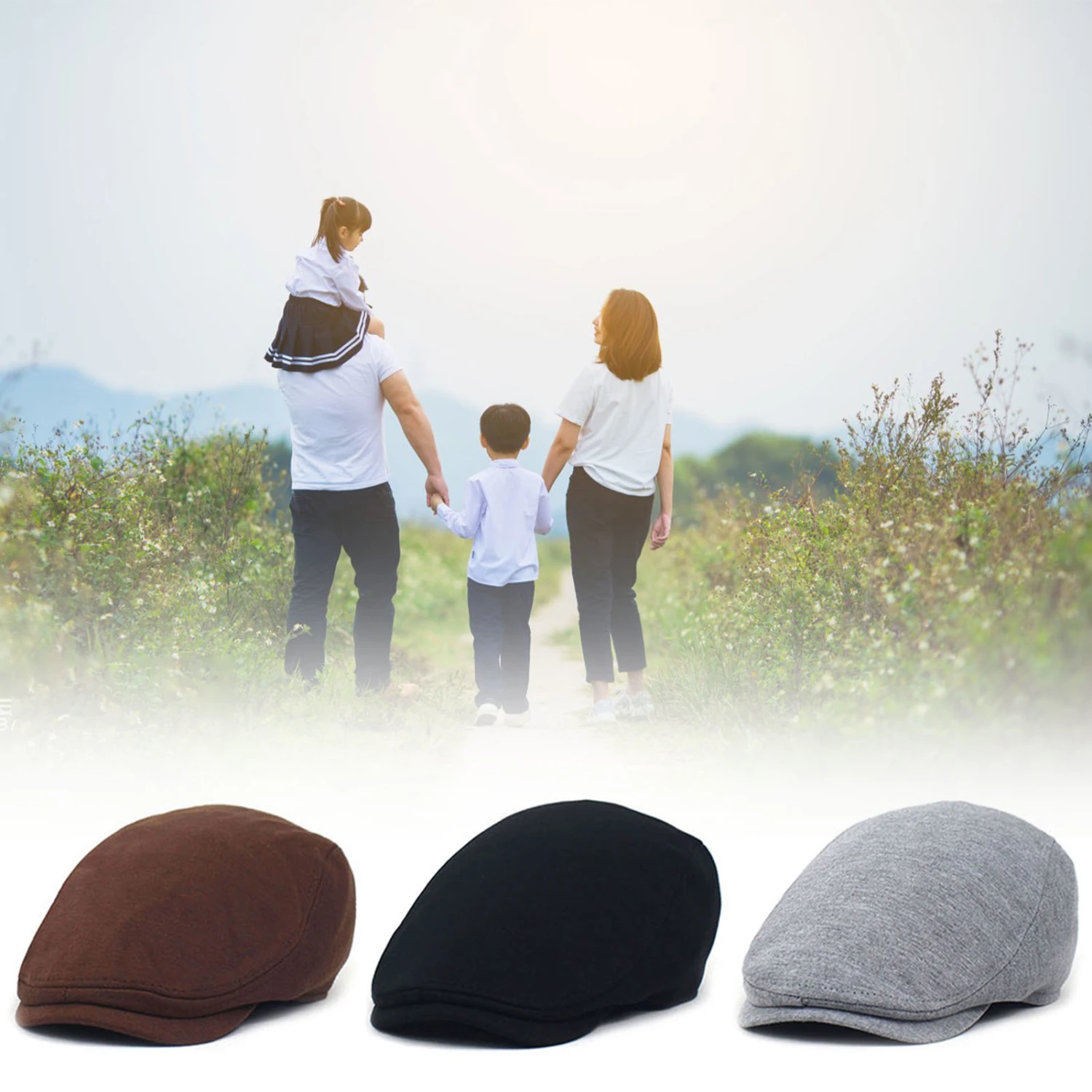 Men Beret Hat Breathable Durable Washable Sunscreen Handsome Newsboy Caps for Outdoor