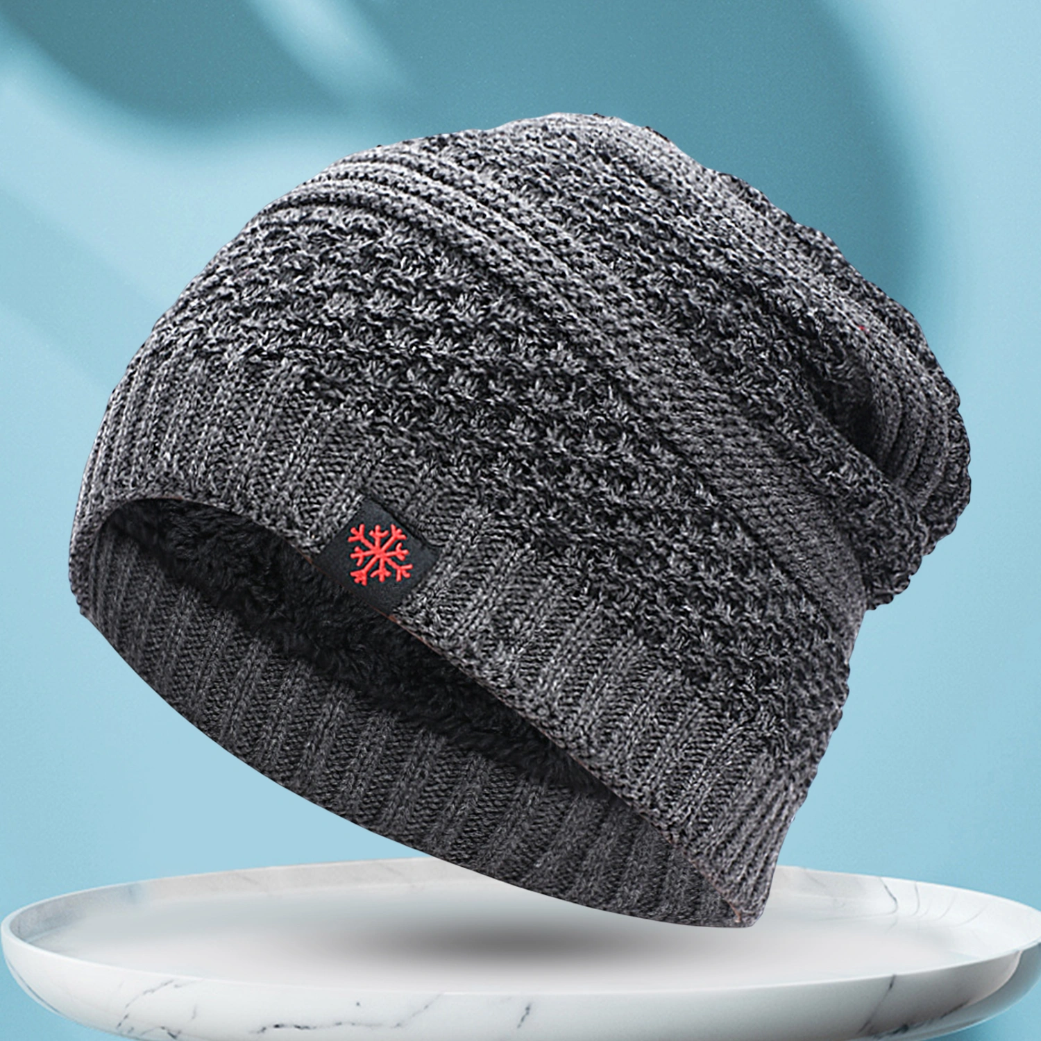 Winter Hat Knitted Breathable Keep Warm Stretchy Soft Everyday Wear Windproof Lengthened Plush Beanie Cap for Daily Life