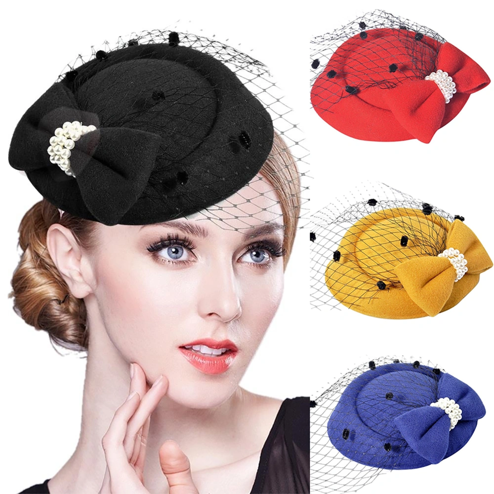 Fascinator Hairpin Lightweight Comfortable Polyester Fiber Mesh Bowknot Hair Clip for Daily Life Shopping Travel