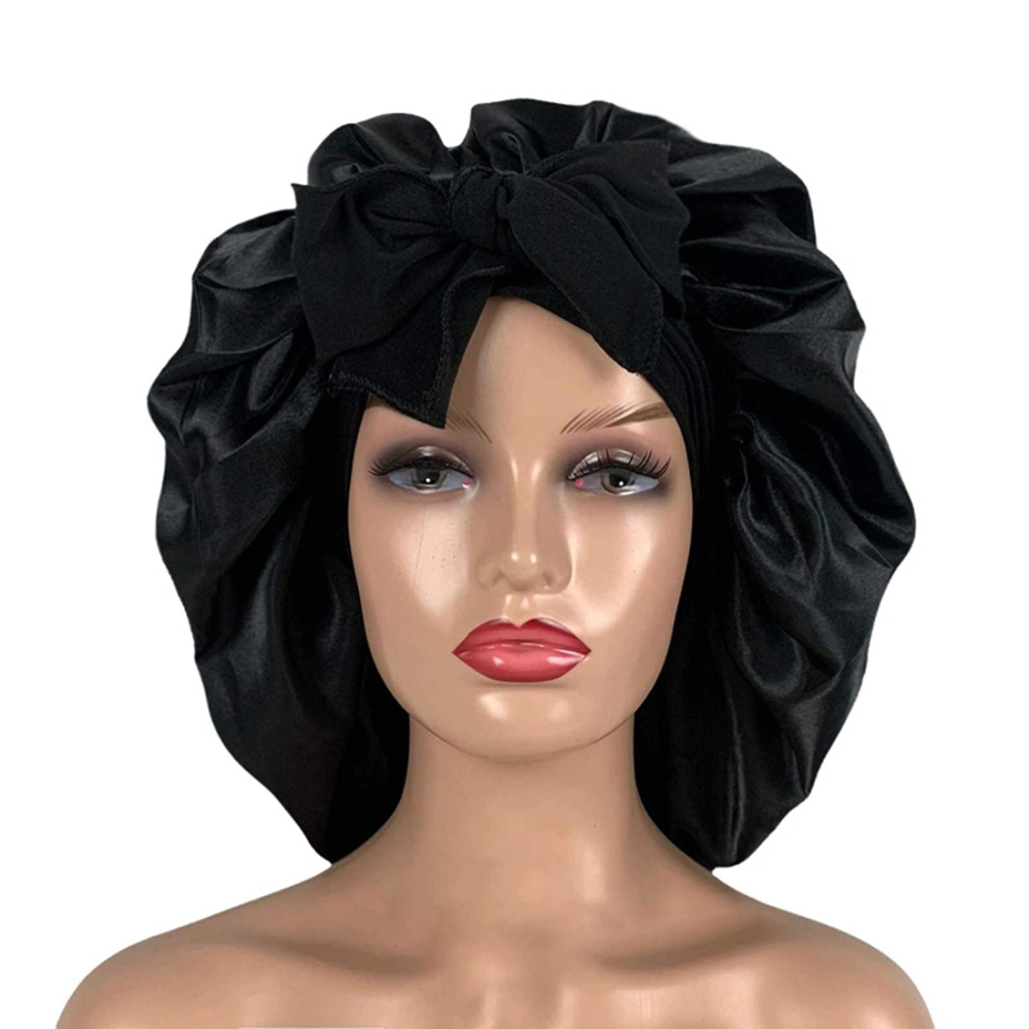 Satin Bonnet Skin-friendly Wear Resistant Imitation Silk Braid Sleeping Bonnet Cap for Home