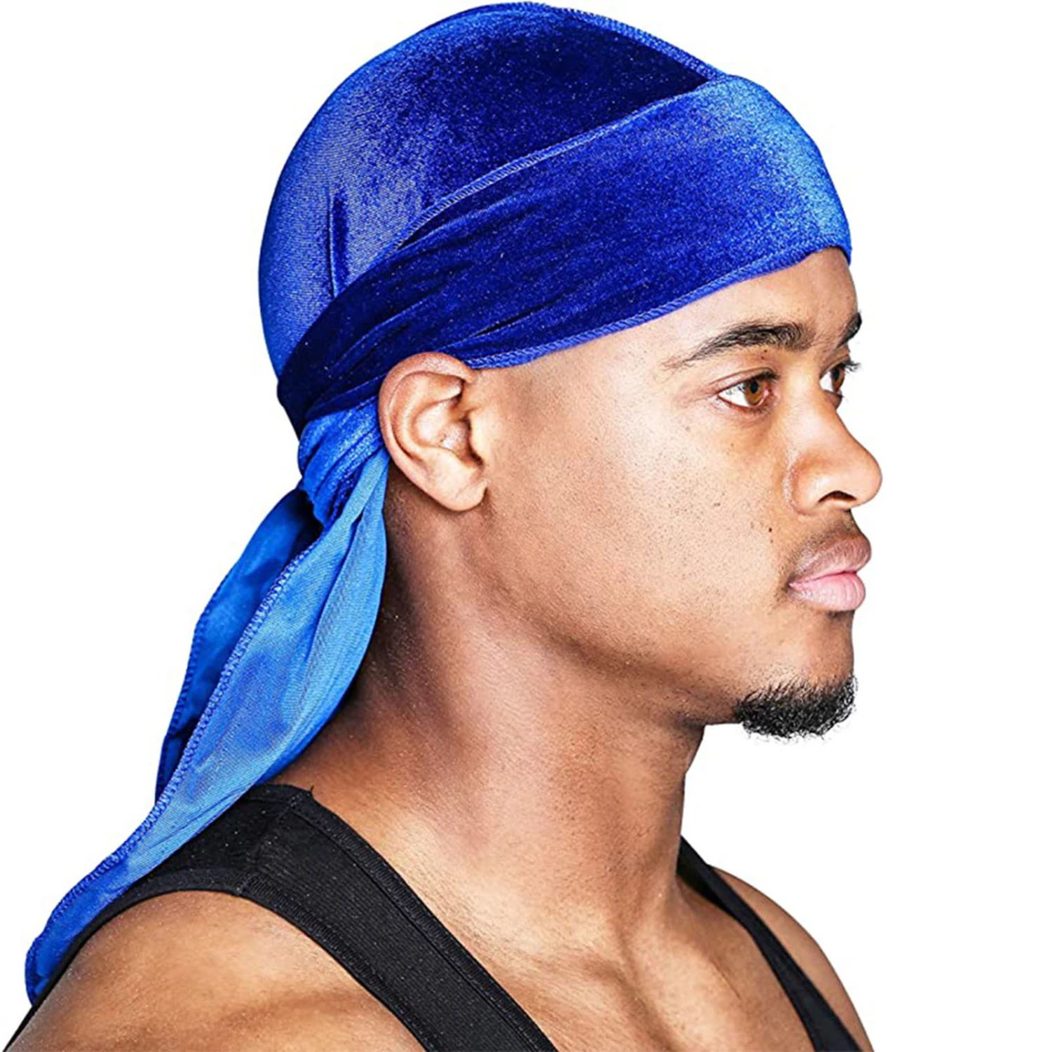 Headscarf Cap Hip Hop Solid Color Elastic Oversized Headwear Clothes Accessory Velvet Women Men Long Tail Headwrap Bandana for Outdoor