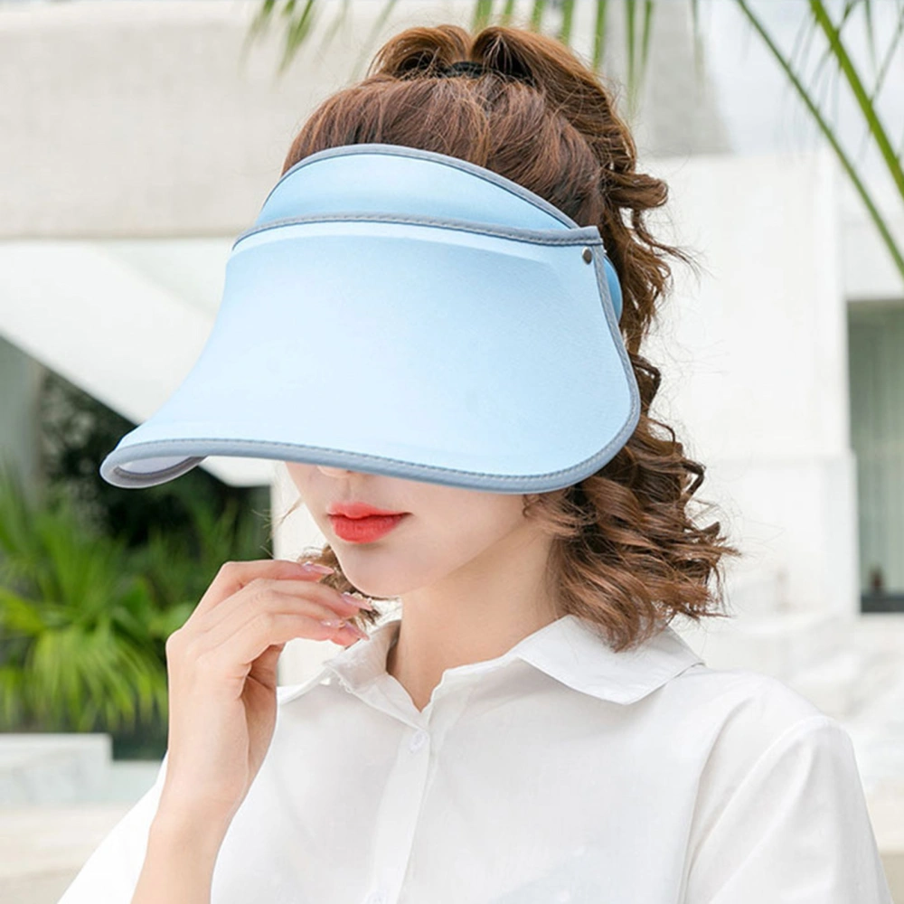 Women Hat Sun Protection Anti-UV Elastic Fabric Empty Top Wide Brim Summer Sun Hat Outdoor Hat 