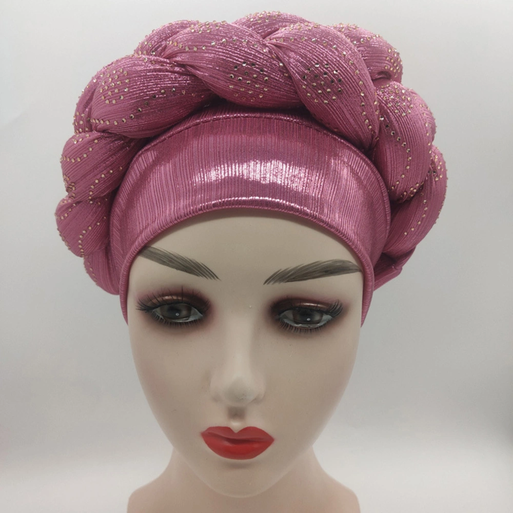 Turban Multicolored Good Elasticity Women Thick Braids Design Turban Cap for Christmas