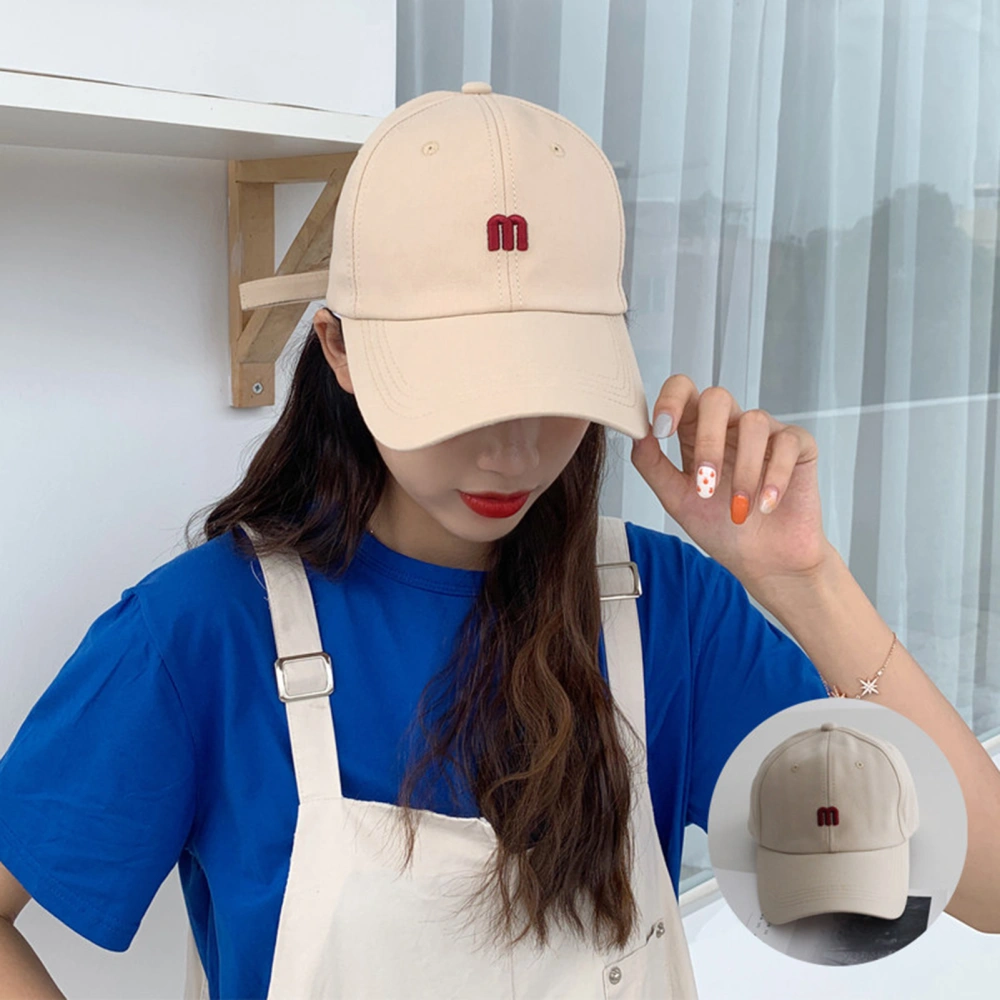 Summer Unisex Baseball Hat Letter Adjustable Sun Protection Embroidery Heart Ponytail Hat for Outdoor