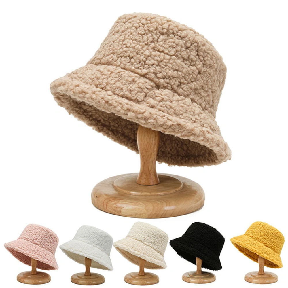 Bucket Hat Solid Color All Match Autumn Winter Lightweight Dome Hat for Outdoor