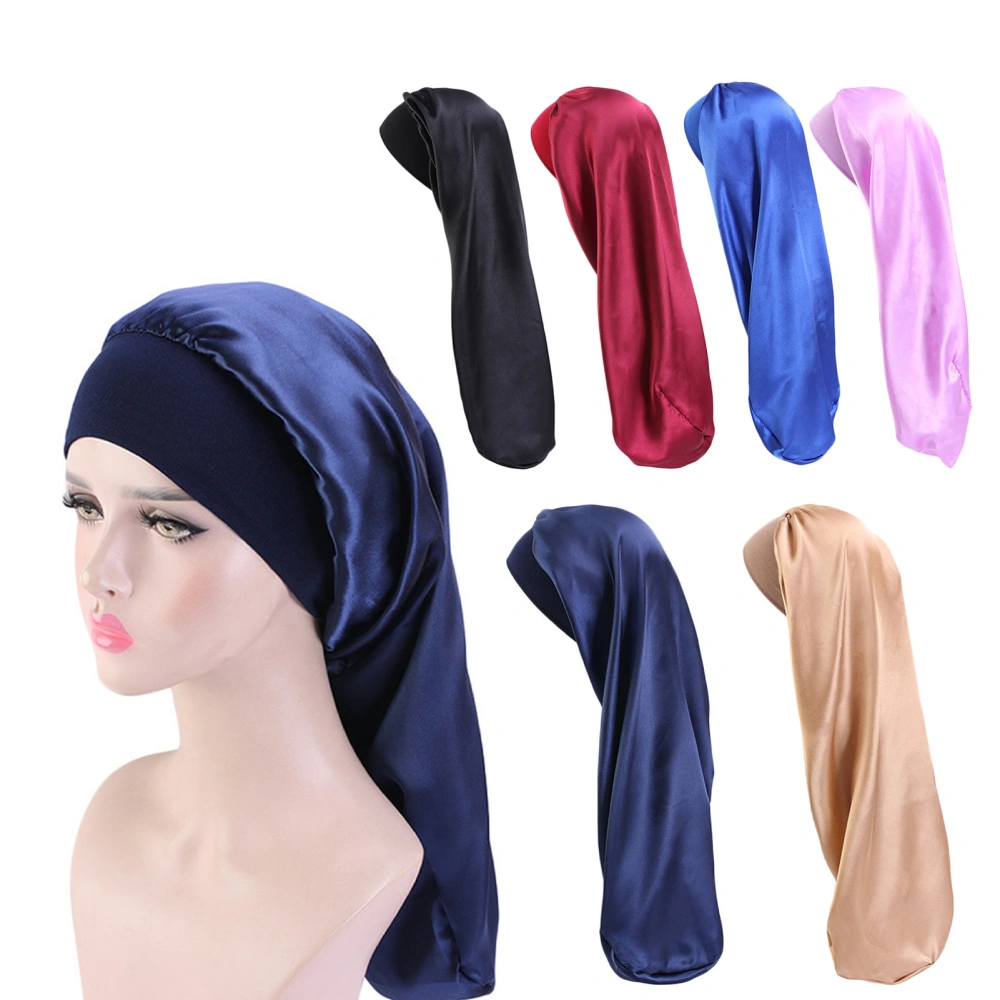 Hair Bonnet Wide Pure Color Imitation Silk Women Shower Hat for Hair Salon