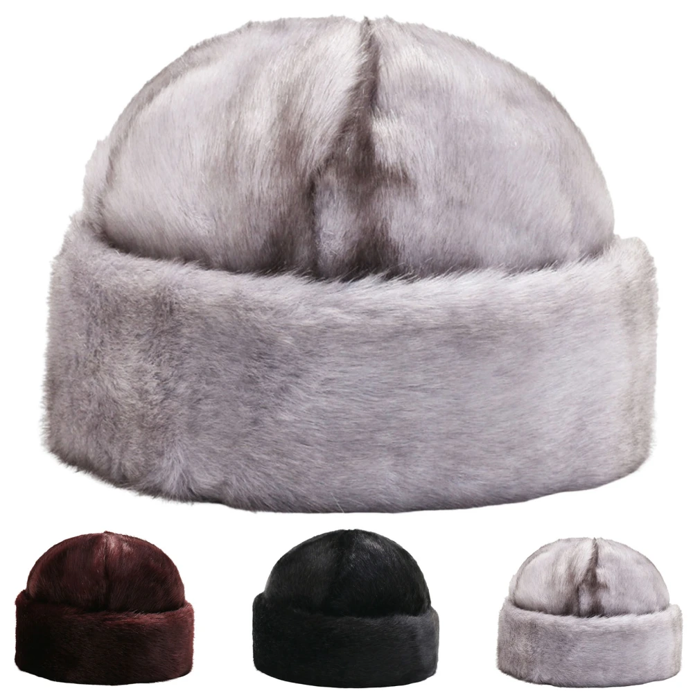 Winter Hat No Brim Ergonomic Keep Warm Padded Thickened Winter  Wear Imitation Mink Winter Head Plush President Hat for Outdoor