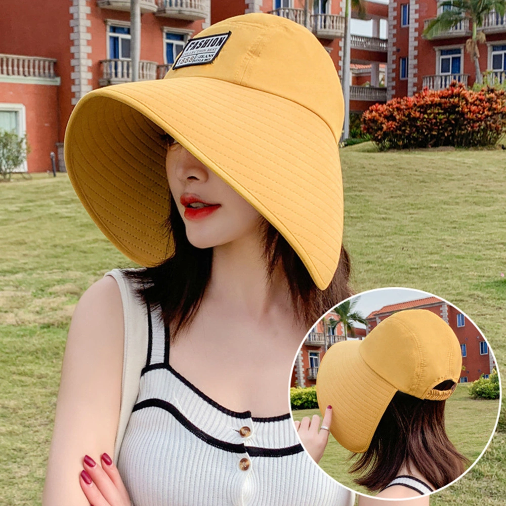 Big Brim Elastic Band Sun Hat Summer Solid Color Women Sunshade Hat Fashion Accessories