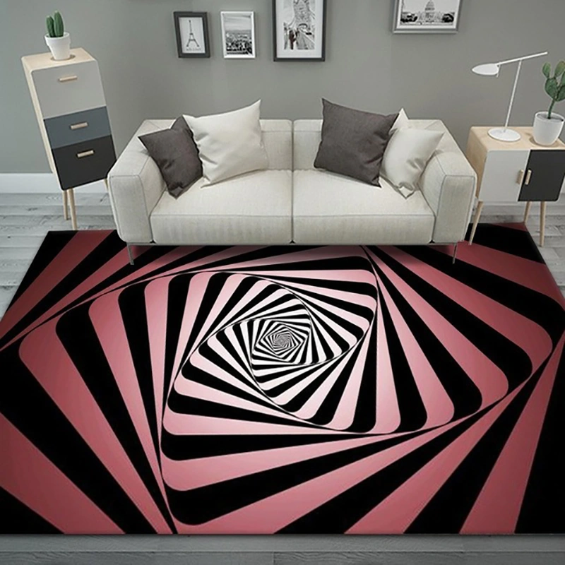 3D Visual Vortex Bedroom Covered With Carpet