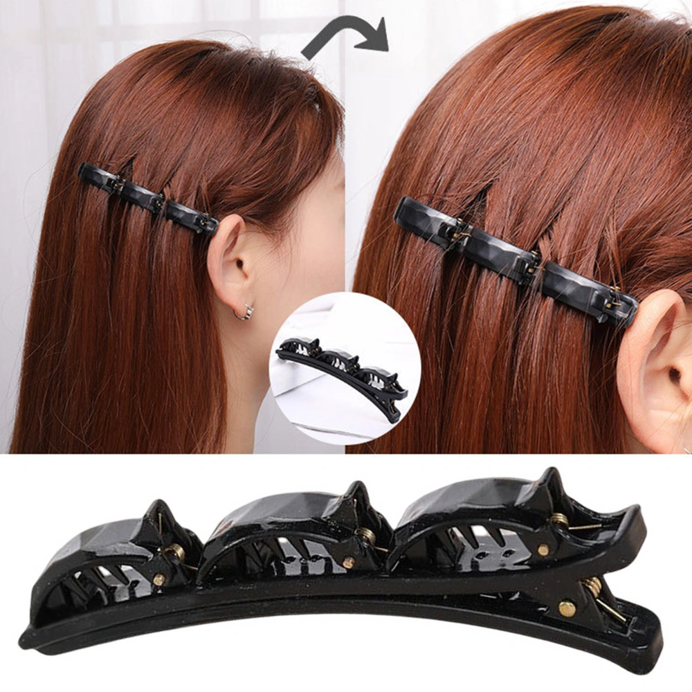 Hollow Braided Elegant Simple Side Bang Clip Lady Plastic Double Layer Hairpin Hair Clip Hair Accessories