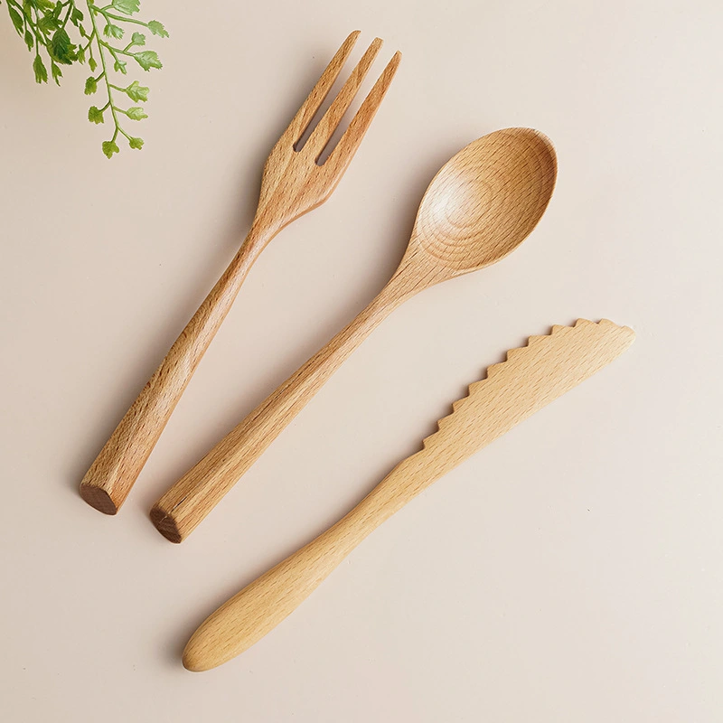 Creative Wooden Tableware Three-piece Set