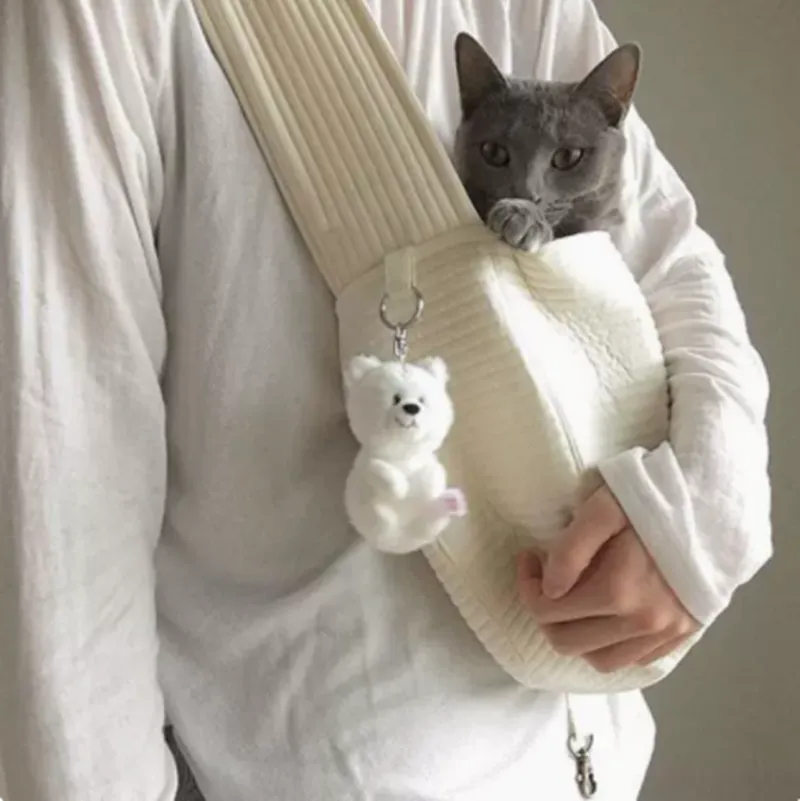 Portable Pet Cat Dog Backpack Canvas One Shoulder Bag