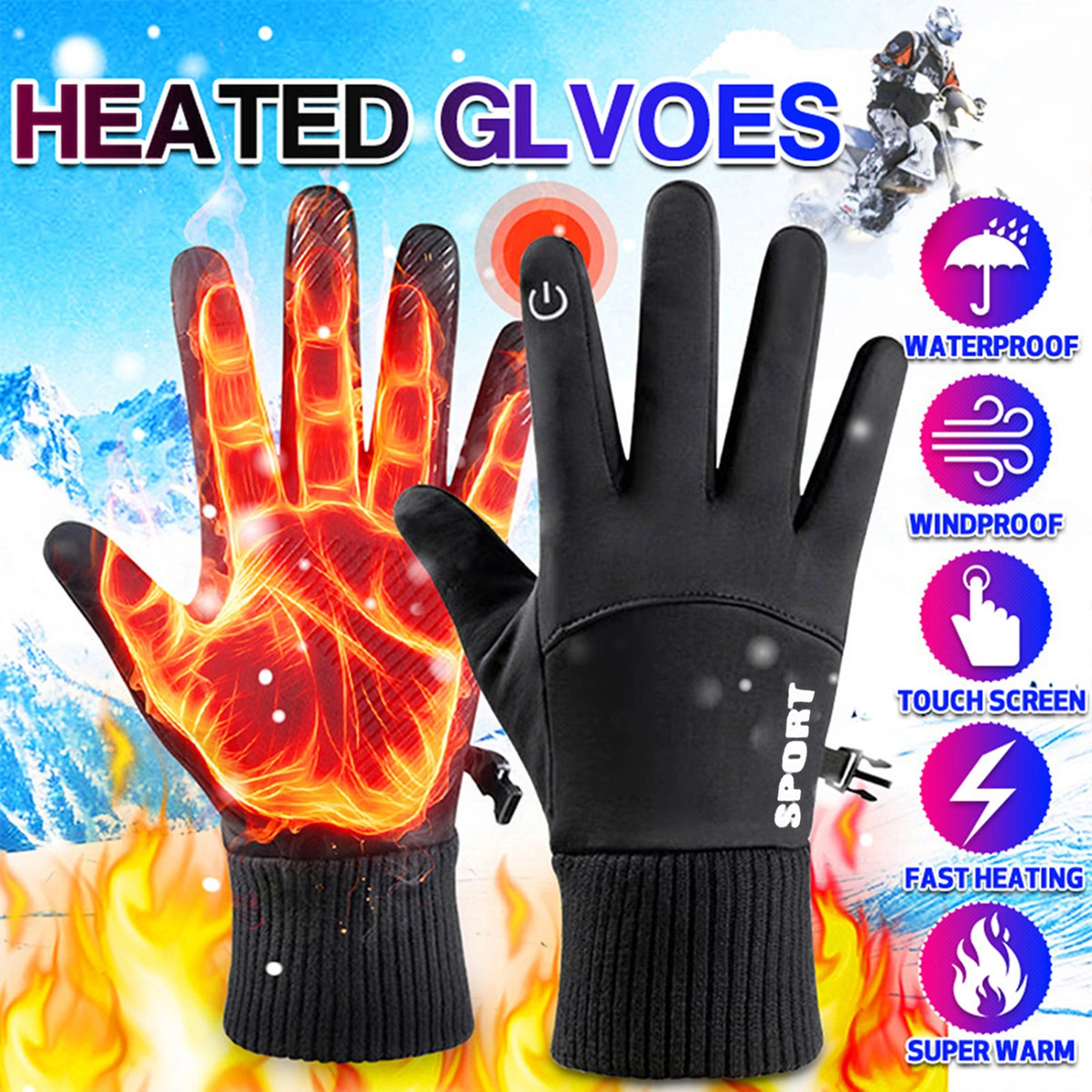Winter Warm Waterproof Windproof Non-Slip Touch Screen Gloves Outdoor Equipment