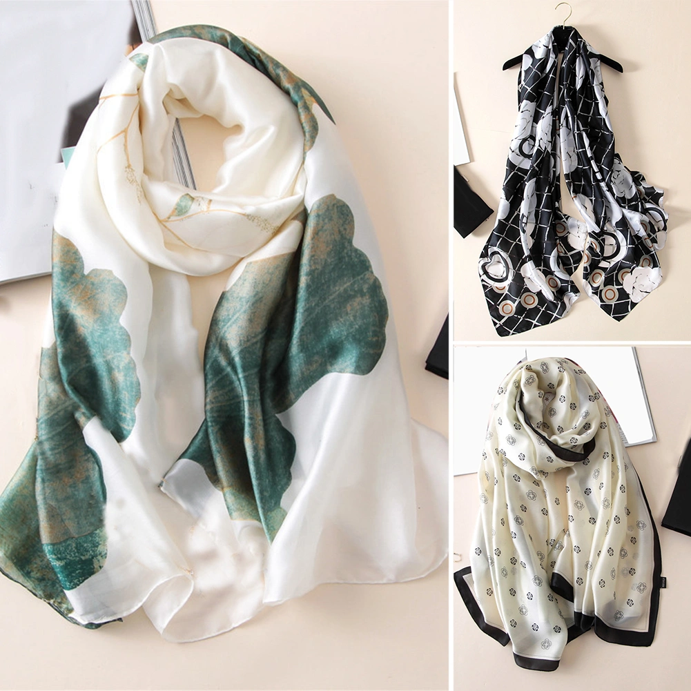 Women Stylish Floral Print Long Neck Scarf Hijab Head Wrap Beach Anti UV Shawl