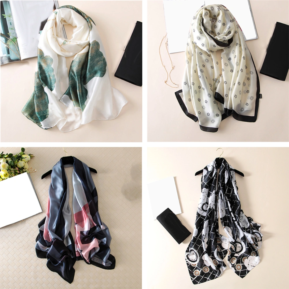 Women Stylish Floral Print Long Neck Scarf Hijab Head Wrap Beach Anti UV Shawl