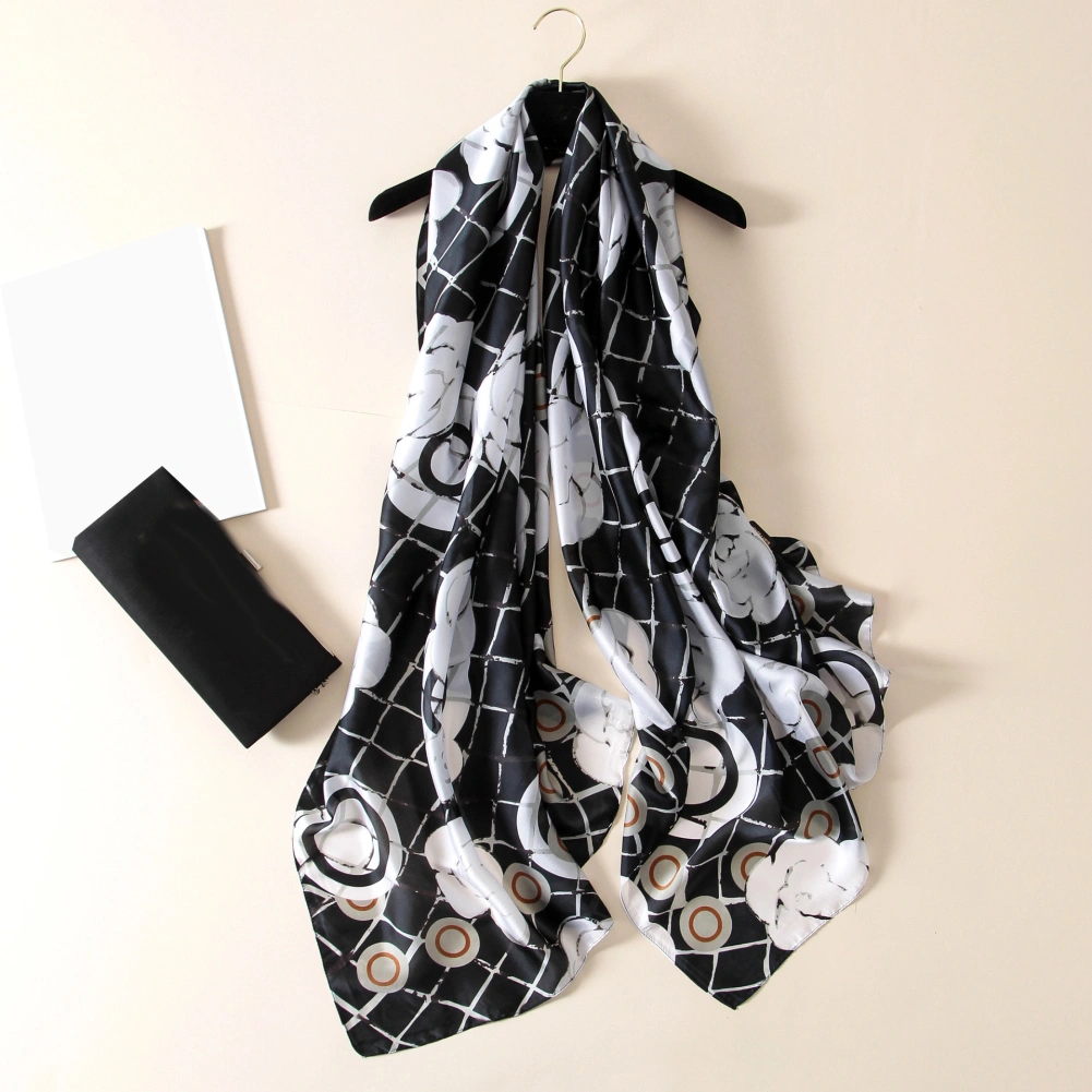 Women Stylish Floral Print Long Neck Scarf Hijab Head Wrap Beach Anti UV Shawl