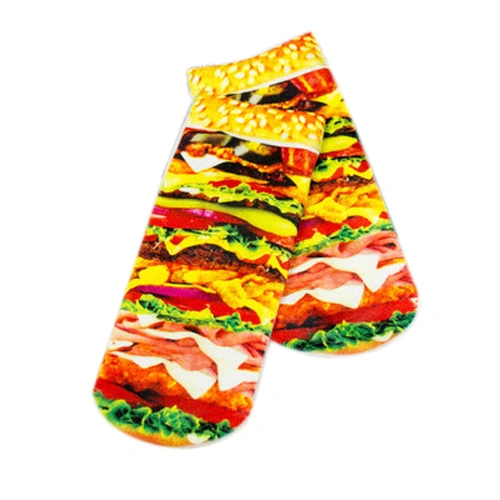Men\'s Women\'s Cute 3D Cartoon Animals Food Printed Low Cut Ankle Socks Gift