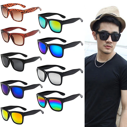 Men's Women's Sports Sunshade Outdoor Square Frame Colorful Sunglasses Gift