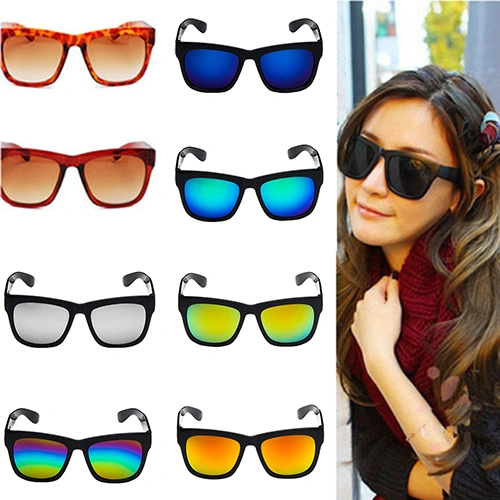Men's Women's Sports Sunshade Outdoor Square Frame Colorful Sunglasses Gift