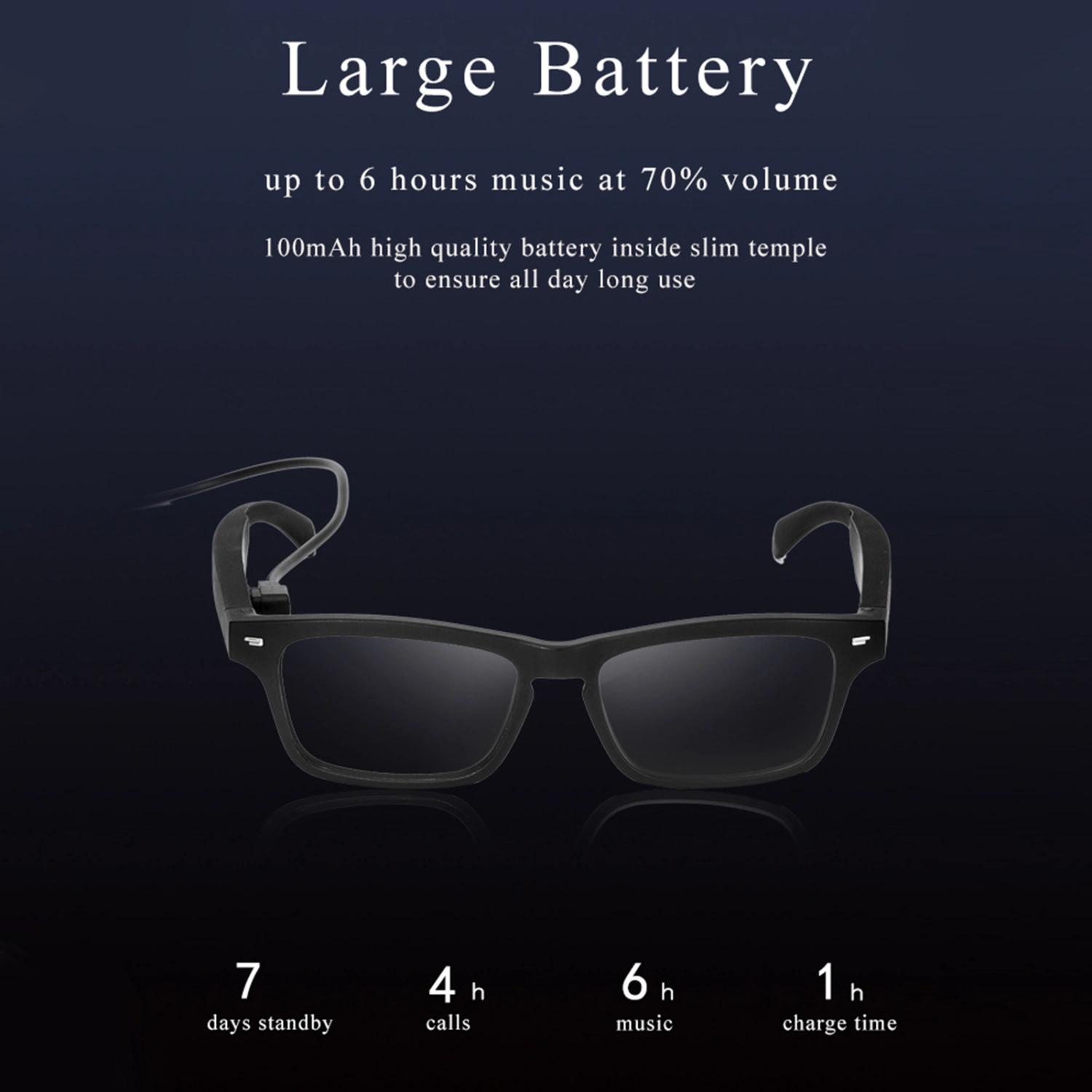Smart Glasses UV Lens Music Function TR Touch Control Bluetooth-compatible 5.0 Dark Eyeglasses for Daily