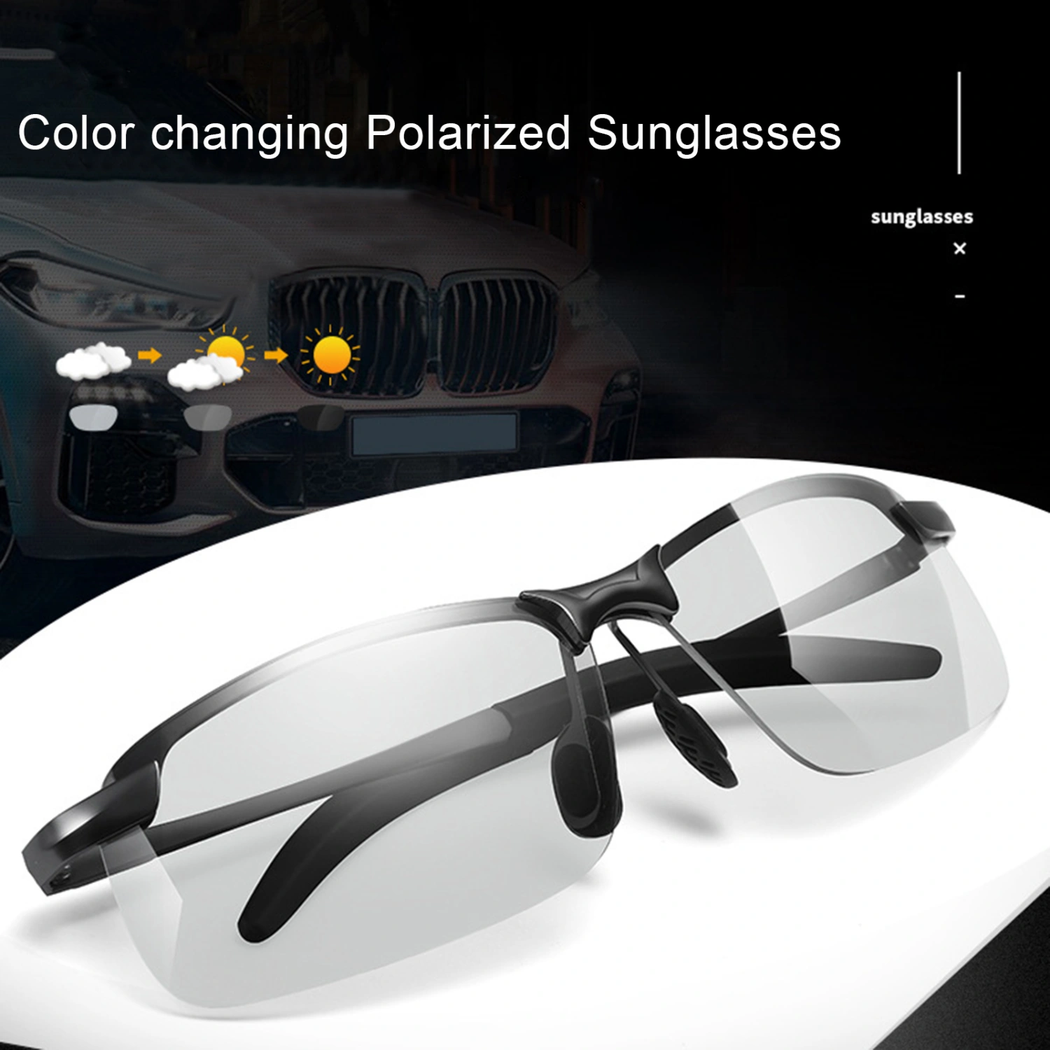 Polarized Sunglasses Intelligent Color Changing Anti-UV Eyewear Eyes Protection Day And Night Women Men Driving Mirror Fishing Glasses for Outdoor