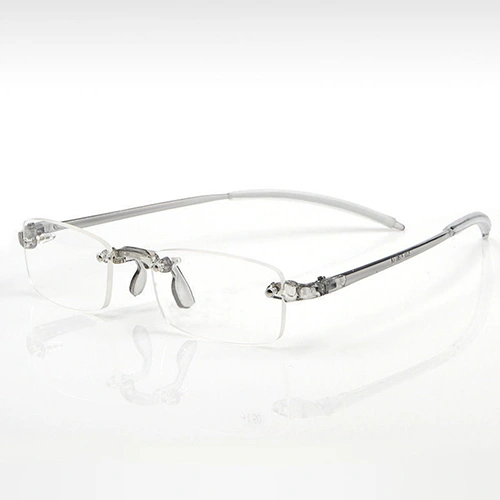 Men Women Lightweight Clear Rimless Resin Reading Glasses +1.00 to +4.00