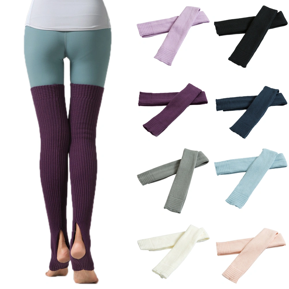 Winter Thigh High Women Knitted Leg Warmers Boots Over Knee Step On Foot Socks