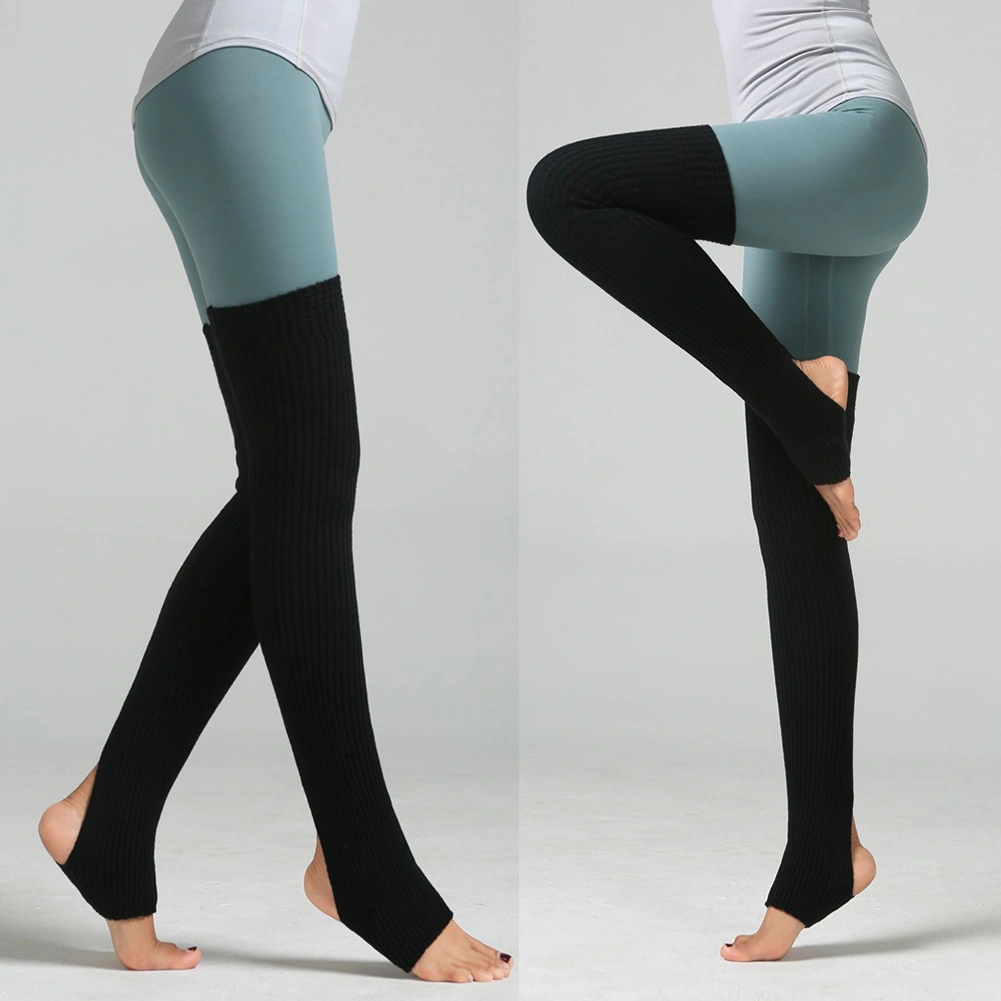 Winter Thigh High Women Knitted Leg Warmers Boots Over Knee Step On Foot Socks