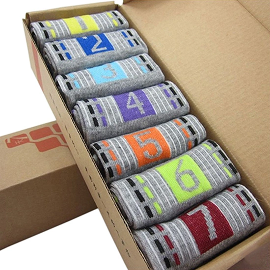 7 Pairs Men\'s Casual Cotton 7 Days 1 Week Comfortable Daily Ankle Socks Gift