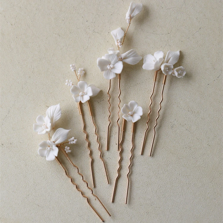 Women's Fashion Ceramic Flower Hairpin