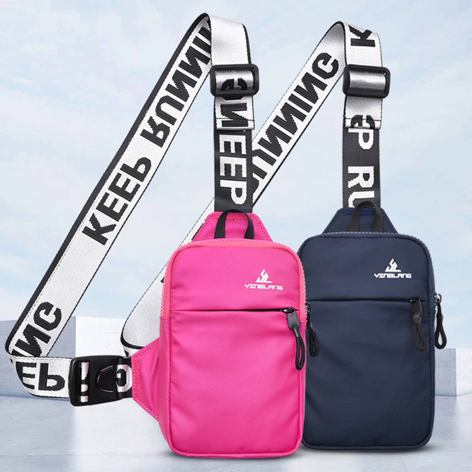 Mobile Phone Bag Adjustable Strap Multi Layer Portable Shock Absorbing Shoulder Bag Waist Bag for Outdoor Sports