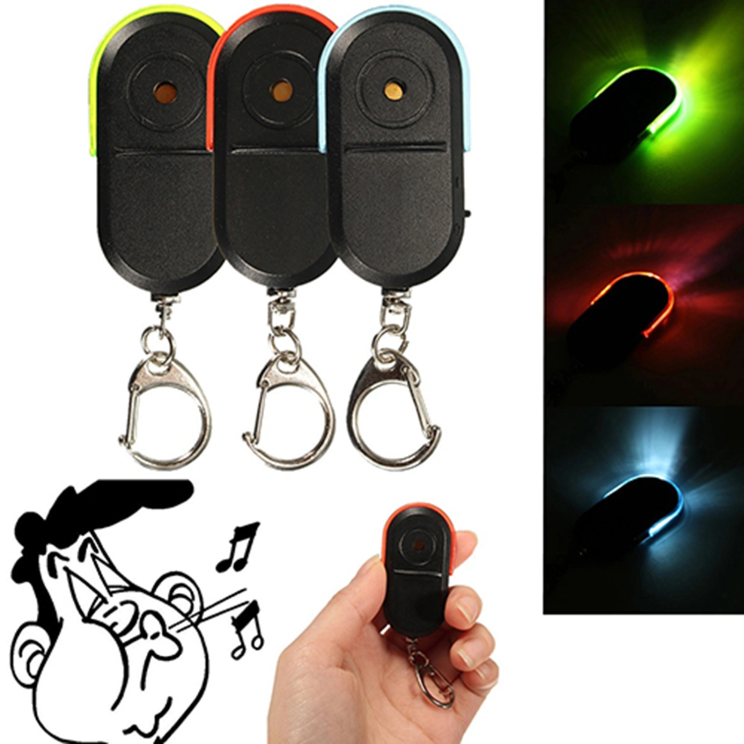 Key Finder Wireless Anti-lost Compact Voice Control LED Smart Locator for Wallet Car