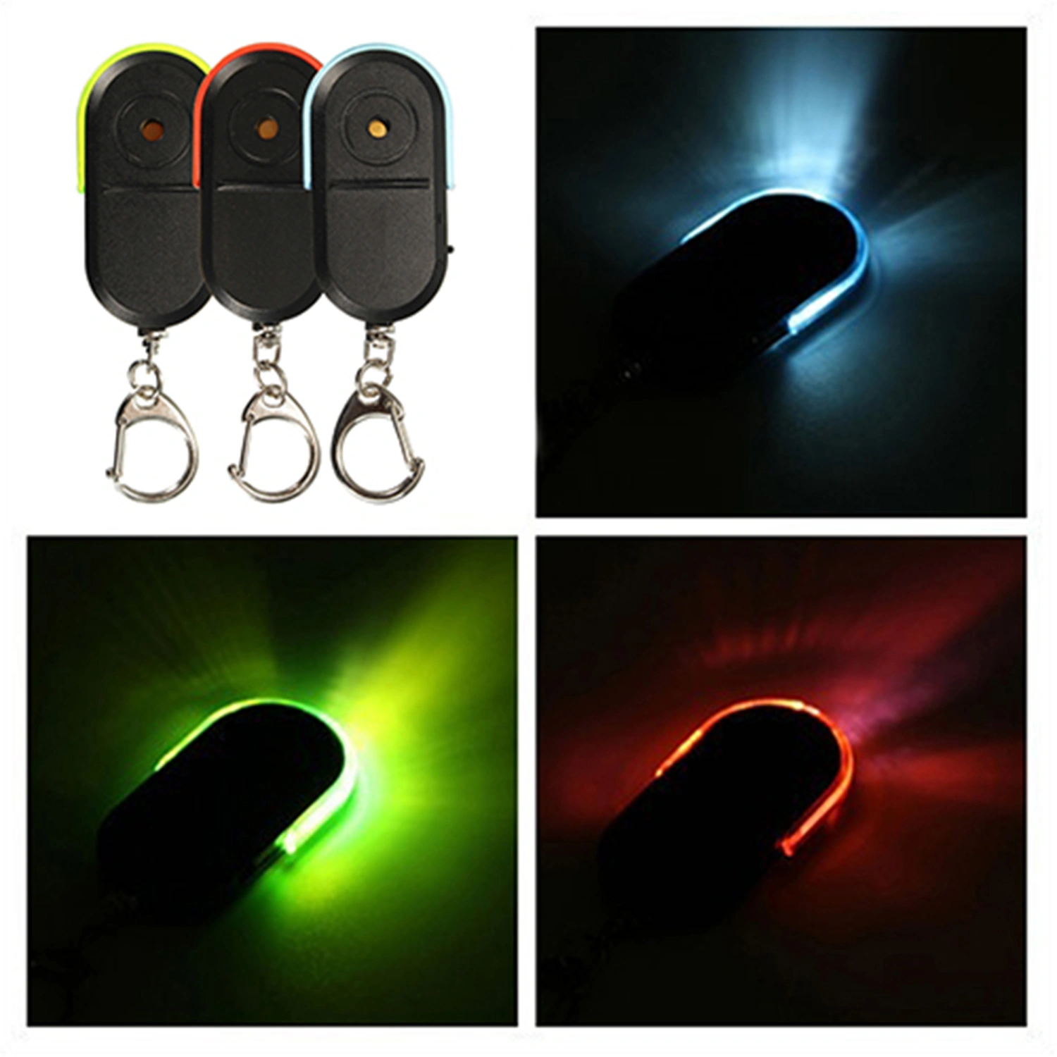 Key Finder Wireless Anti-lost Compact Voice Control LED Smart Locator for Wallet Car