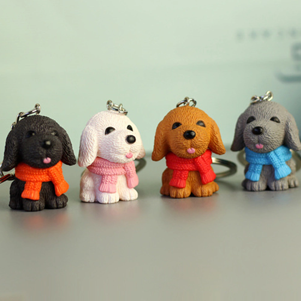 Cute Dog Scarf Pendant Keychain Car Bag Wallet Key Ring Gift Accessory
