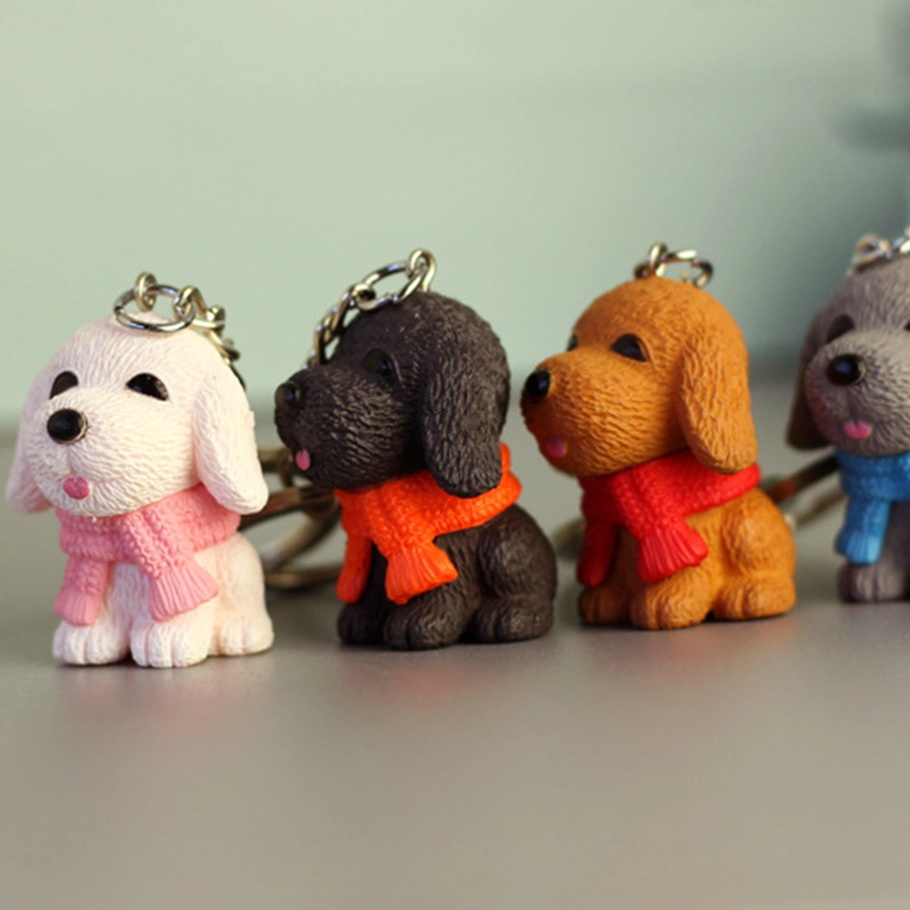 Cute Dog Scarf Pendant Keychain Car Bag Wallet Key Ring Gift Accessory