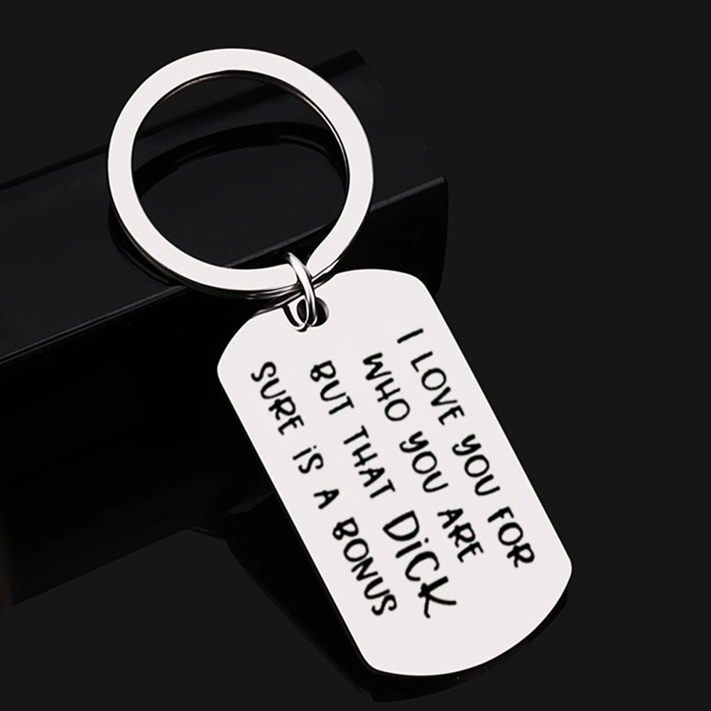 I Love You for Who You Are Pendant Keyring Couple Keychain Bag Hanging Decor
